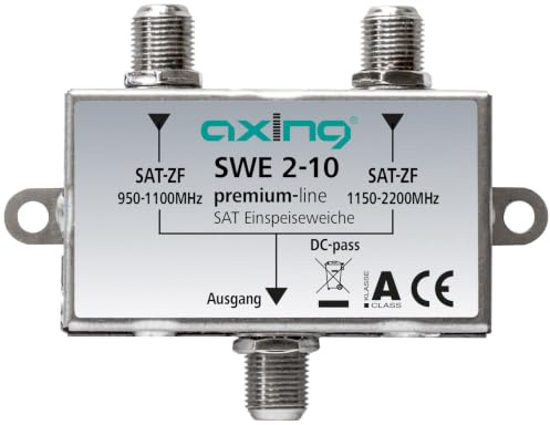 Axing SWE 2-10 SAT-Einspeiseweiche Combiner für 2 SAT-Signale | Eingang 950-1100 MHz und 1150-2200 MHz