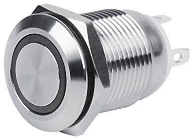 Larcele 5 Stücke Wasserdicht Push Button Metall Mini Drücken Taster Druckknöpfe mit Kontrollleuchte JSANKG-02 (Licht Gelb,12mm) MEHRWEG