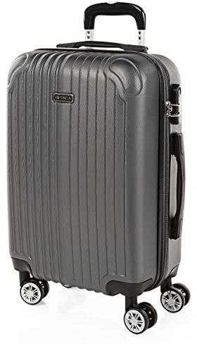 ITACA - Maleta de Cabina 55x40x20 - Maletas De Viaje Cabina Rígidas Trolley con 4 Ruedas Dobles para Avion Ligera Equipaje De Mano Candado de Combinación. Compatible Ryanair, Antracita