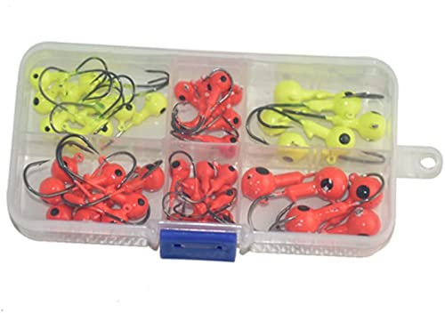 Fishing Jig Head 2g 3.5g 5g 7g 10g,TOPIND Fishing Head Hooks of 44pcs Ultra Head Bullet Jig Fishing Hook Jigheads Set, with Plastic Fishing Box, for Soft Bait Lure Freshwater Saltwater Fishing