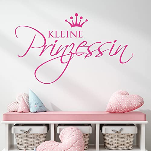 GRAZDesign Wandtattoo Kinderzimmer Mädchen | Kleine Prinzessin | Wandaufkleber Babyzimmer über Babybett Wickelkommode | Sprüche zum Aufkleben Schriftzug mit Krone, 95x57cm, 045 hellrosa