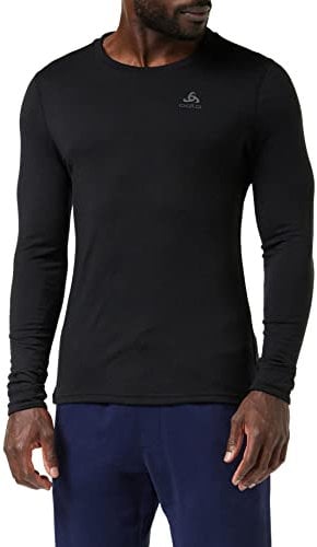 Odlo Herren Funktionsunterwäsche Langarm Shirt 100% MERINO 200 GRAMM, black - black, XL