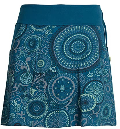 Vishes - Alternative Bekleidung - Kurzer Damen Baumwoll-Rock Bunt mit Mandalas und Blumen Bedruckt