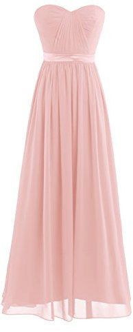 inlzdz Femme Maxi Robe de Soirée Cérémonie Bustier Plissée Robe Longue Demoiselle d'honneur Robe de Plage Femme Robe sans Bretelle Robe Élégante Taille Empire Rose A 48