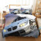BFSOC Bettwäsche 3D Bettbezug Weißes Auto Bettwäsche Set 3 Teilig Bettbezüge Mikrofaser 100% Polyesterfaser Bettbezug Mit Reißverschluss und 2 Kissenbezug 200 X 200 cm