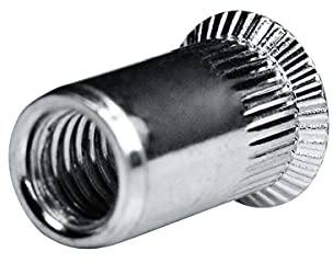 GOEBEL® - 250 x Blindnietmuttern Nietmuttern M10 Stahl verzinkt (Ø x L) 12,9 x 21,0 mm Blindmuttern Senkkopf Rundschaft gerändelt Schaftende offen Einziehmutter Einnietmuttern