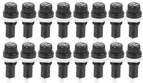 BWLZSP Sicherungshalter, 20PCS Schraubkappe Sicherungshalter Sockelgehäuse für Glasrohrsicherungen 5x20mm