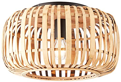 Brilliant Lampe, Woodrow Deckenleuchte 1flg hellbraun, Metall/Bambus, 1x A60, E27, 60W,Normallampen (nicht enthalten)