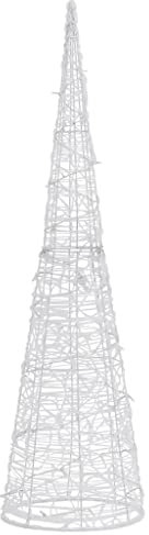 vidaXL LED Leuchtkegel Acryl Deko Pyramide Weihnachtsbeleuchtung Weihnachtsdeko Weihnachten Dekorationsleuchte Lichterpyramide Kaltweiß 90cm