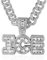 Halukakah ● ICE ● Goldkette für Herren Platin Weißgold-Finish Iced Out Anhänger Halskette,Volle Cz-Labordiamanten Zinken-Set,14mm Kubanische Gliederkette 45cm,Kostenlose Geschenkbox