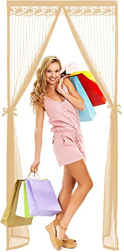 Zanzariere Magnetiche su Misura 95x230cm, Tenda Zanzariera Magnetica Porta Zanzariere con Calamita Tenda Magnetisu Misura Design Antivento per Soggiorno Corridoi Balcone, Bianco