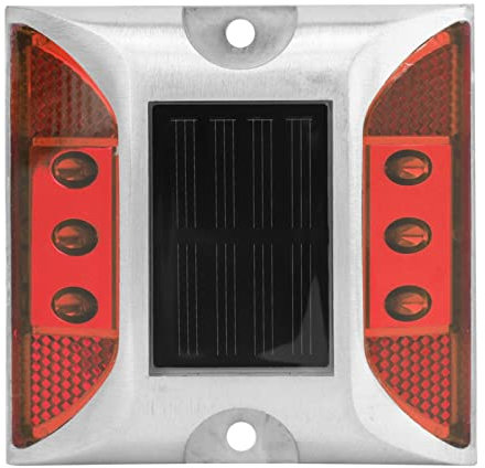 Solar Bodenleuchte für Außen LED Licht Solarleuchten wasserdichte Solarlampen Gartenleuchten Bodenmarkierungsleuchten wasserdichte Außenleuchte für Straße, Weg, Deck, Dock, Auffahrt, Garten (rot)