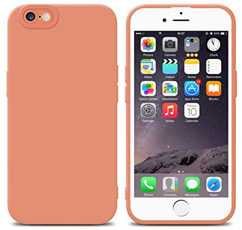 cadorabo Case compatible with Apple iPhone 6 / 6S in FLUID LIGHT ORANGE - Protective cover made of flexible TPU silicone