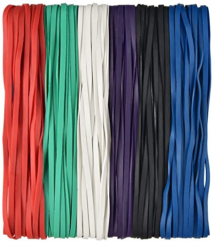 120 Pieces Large Rubber Bands Heavy Duty Large Rubber Bands Strong Elastic Bands for Office Supply, File Folders, Garbage Cans, 8 Inches (Multicolour)