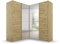 Rauch Möbel Quadra Schrank Eckschrank Schwebetürenschrank, Eiche Artisan, Holz, 4-trg. mit Spiegel, inkl. 2 Kleiderstangen, 12 Einlegeböden, 3 Schubladen, BxHxT 181x210x187 cm