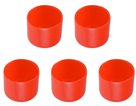 Rebower 5 Stück Gummi Endkappen, 27mm ID Gummikappen, Abdeckkappen, Rot | Rund Gummi Stopfen, Schutzkappen Schrauben, Gewindebolzen, Möbelfüße, Zaunpfosten, Drahtseile, Rohr