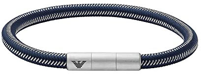 EMPORIO ARMANI Herrenarmband Schmuckplatte Nylon blau, EGS2990040