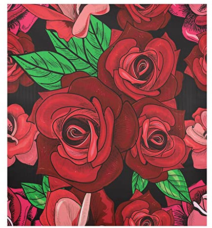 Autocollant magnétique pour lave-vaisselle - Motif fleurs et roses - Décoration résistante à l'eau - 58 x 66 cm - Panneau « Clean Dirty » pour lave-vaisselle