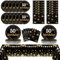 50th Birthday Party Supplies Serves 24 Black and Gold 50 Years Old Party Paper Plates Napkins Cheers to 50 Years Tablecloth Set Tableware Kit for Man Retirement Graduation