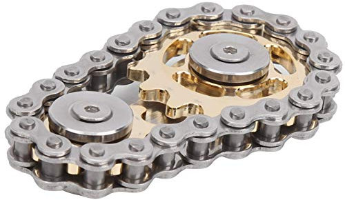 Ejoyous Fingerspitzenspielzeug Edelstahl Zahnräder Gyroskop Fingerspielzeug Zahnradkette Dekompressionsspielzeug Vergoldung zum Stressabbau und zum Trainieren der Fingerfertigkeit