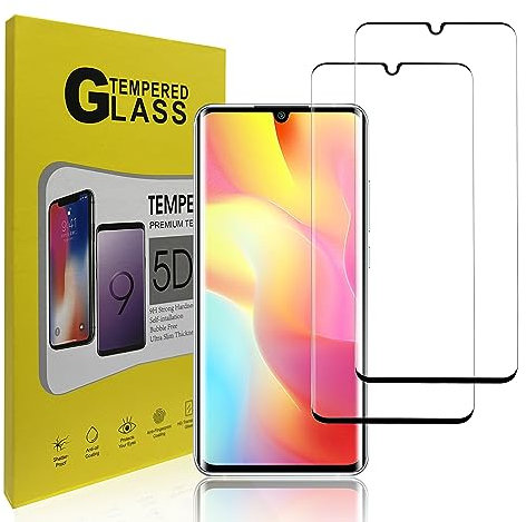 hxeyraal (2 Pack) entwickelt für Xiaomi Mi Note 10 Lite gehärtetes Glas volle Bildschirmschutzfolie, 0,33mm, Anti-Kratz volle Bildschirmschutzfolie für Xiaomi Mi Note 10 Lite HD.