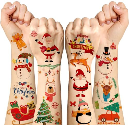 20 Blatt Weihnachten Tattoo Kinder, Adventskalender Füllung Kinder, Nikolaus Geschenke, Kleine Geschenke Adventskalender