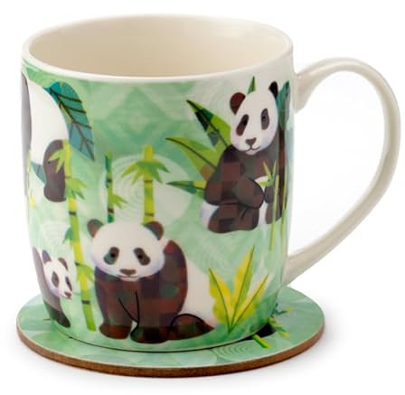 Juego de taza y posavasos de porcelana | Panda Kingdom