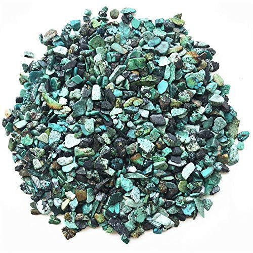 AZOOB 50 g 5–7 mm natürlicher grüner Türkis, Kleiner Kies, Trommelsteine, Kristalldekoration, Fengshui-Glück ERTEYIN