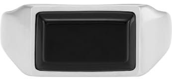 Fossil Herren-Siegelring All Stacked Up Achat schwarz, JF046030408