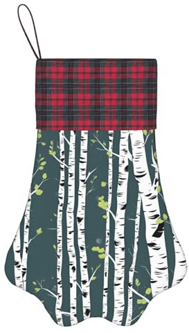 FRGMNT Chaussette de Noël pour chat à carreaux avec pieds pour sapin de Noël, arbre de Noël, bouleau beauté