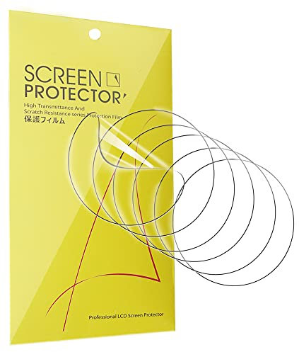 Blueshaweu Lot de 6 films de protection d'écran universels ronds en TPU transparent pour montre - Anti-rayures - HD - Sans bulles (35 mm de diamètre)