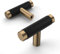 Amerdeco UK0026 Pack of 10 Black Gold Cabinet Knobs for Cupboard, Dresser and More
