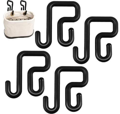 CNQLIS 4er-Pack schwarze 7,6 cm große Antennen-Eimerhaken, Antennen-Eimerhaken, Antennenkorbhaken, Lineman-Eimer-Werkzeughalter, Werkzeugtasche oder Schürzenhalter-Haken