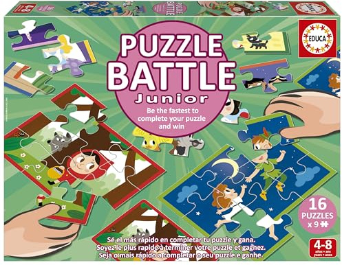 Educa - Puzzle-Kampfgeschichten. Eine authentische Schlacht der Stücke | Seien Sie der Erste, der Ihr Puzzle vervollständigt, um der Gewinner zu Werden. Ab 4 Jahren (20117)