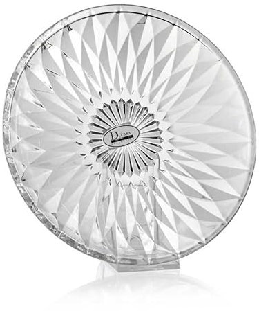 GICOS SRL Piatto Centrotavola Decorativo in Vetro Decorato 33 cm