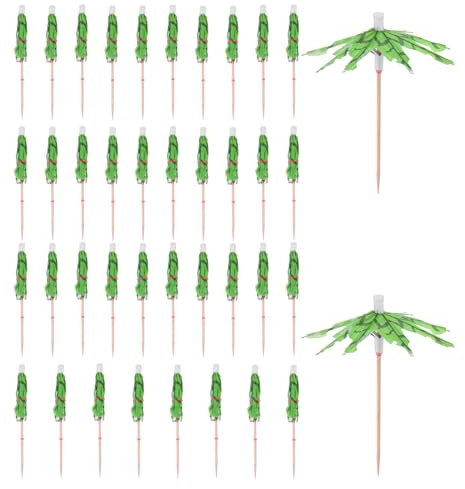 sourcing map Drink Umbrellas, 150Pcs 3.9 Bamboo Palm Tree Umbrellas Sticks Decorative Cocktail Skewers Picks for Drinks Appetizer Fruits