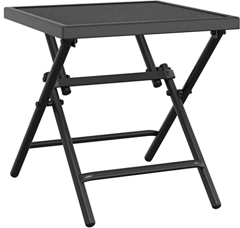 HETFTJN Bierzelttisch Beistelltisch Outdoor Bistrotisch Outdoor Stehtische - Gartentisch Klappbar Anthrazit 38x38x38 cm Stahlgitter für Aufenthaltsraum Garten Terrasse Speisesaal
