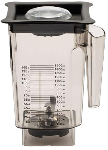 Compatible con Blendtec, jarra mezcladora de 90 oz y 3 cuartos con cuchillas de acero inoxidable y tapa de ventilación