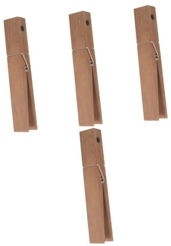 Cabilock 4 Stück Badezimmer Handtuchhalter Quilt-Aufhängeklemme große Kleiderklammer holzwäscheklammer holzklammern Kleiderklammer aus Holz große Wäscheklammer aus Holz hölzern Light Brown