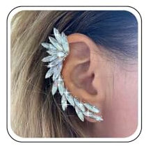 Inateannal Boucles d'oreilles grimpeur d'oreille de feuille de cristal boucles d'oreilles de manchette d'oreille de strass d'escalade d'oreille Cz boucles d'enveloppe manchette d'oreille scintillantes