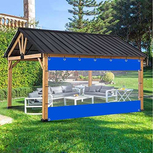 Wasserdichte Outdoor-Vorhänge für Gartenpavillon, mit rostfreien Ösen, anpassbar, 7 x 3 m, ideal für Veranda, Camping, Pavillons und Pergolen