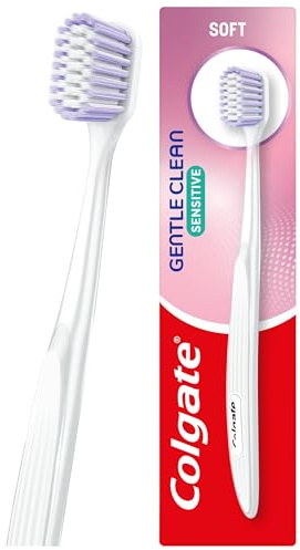 Colgate Gentle Clean Sensitive Toothbrush for Adults | Soft Toothbrush with Wide Head Cleans More Surface Area, High Density Tufting & Soft Tapered Bristles to Clean Between Teeth