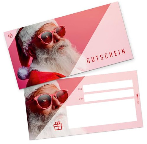 itenga Geschenkgutschein Gutschein Weihnachten Karte zum Ausfüllen I Geschenkkarte I Gutschein I 21x 10,5cm I Postkarte zum Ausfüllen