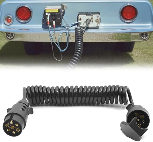 Biqiure 1PC Rallonge Prise Remorque 7 Broches 3M,12V Câble d'Extension Étanche avec Connecteurs Mâle/Femelle pour Voiture, Camion, Caravane et Remorques