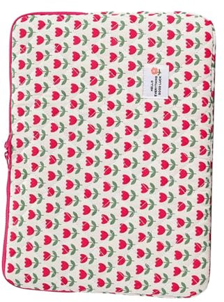 Generic 14 Inch Laptop Cover, Multipurpose Water Resistant Laptop Cover with Multifunctional Storage, Flower Pattern for Business Trips, Studies, Work