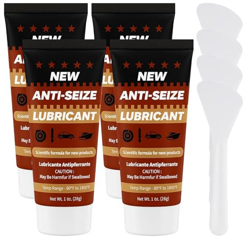 Copper Anti-Seize Brake Caliper Grease & Thread Lubricant - High Temp Copper Antiseize Compound Prevents Noise, Seizes - Use for Brake Pins, Bolts, Spark Plugs, Automotive Application - 1oz Tube 4Pack