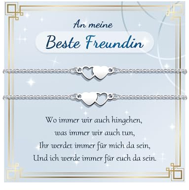 YELUWA Freundschaftsarmband für 2/3/4, Herz Armband Freundschaft | Beste Freund Geschenke Beste Freund Armband Damen Mädchen Frauen Freunde Weihnachten Geburtstagsgeschenk