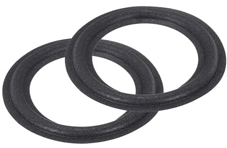 sourcing map 2 Pcs 6.5 Inch Foam Speaker Edge Surround Rings 102x155mm(IDxOD) Perforated Subwoofer Rings Replacement Parts for Speaker Repair or DIY,Black
