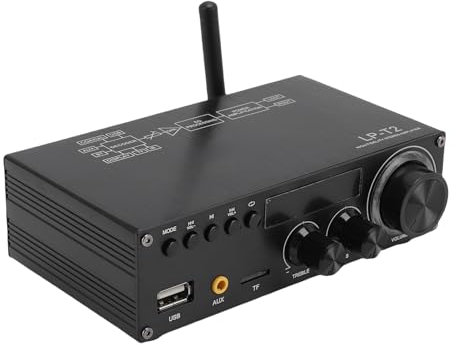 Bewinner Amplificador Estéreo Bluetooth 5.1, Amplificador de Potencia Digital HiFi con Reproducción sin Pérdidas, Entrada Coaxial USB Aux, 50WX2 RMS para Altavoces de Estantería de Cine (Enchufe de