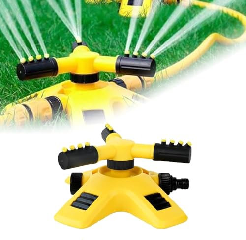 2025 Upgraded 360° Verstellbarer Gartensprenger – Robuster Rasensprenger mit Mehrfach-Sprühmustern für Pflanzenbewässerung, Kinder Spiel & Haustier Abkühlung | Einstellbarer Sprühbereich (1)